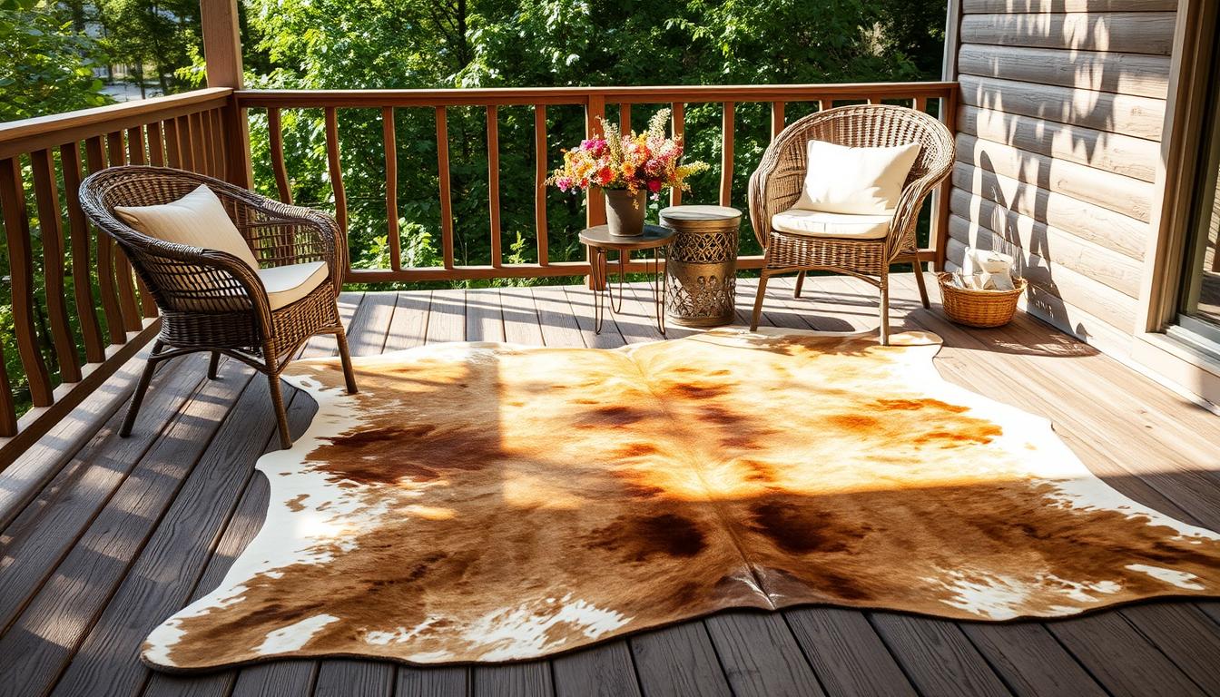can cowhide rugs be used outdoors