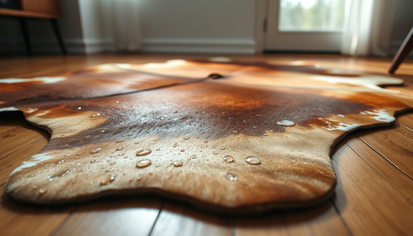can Cowhide rugs get wet