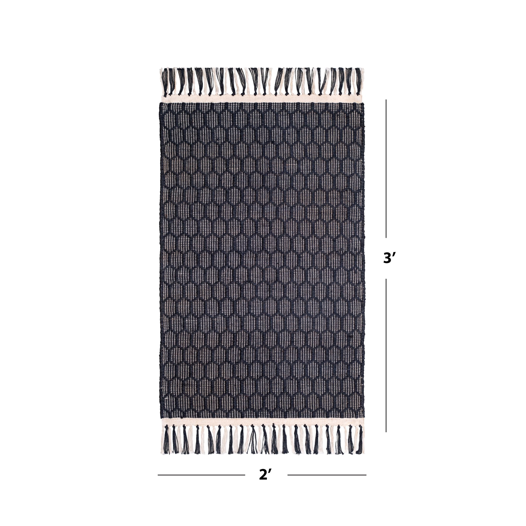 black jute rug 2x3