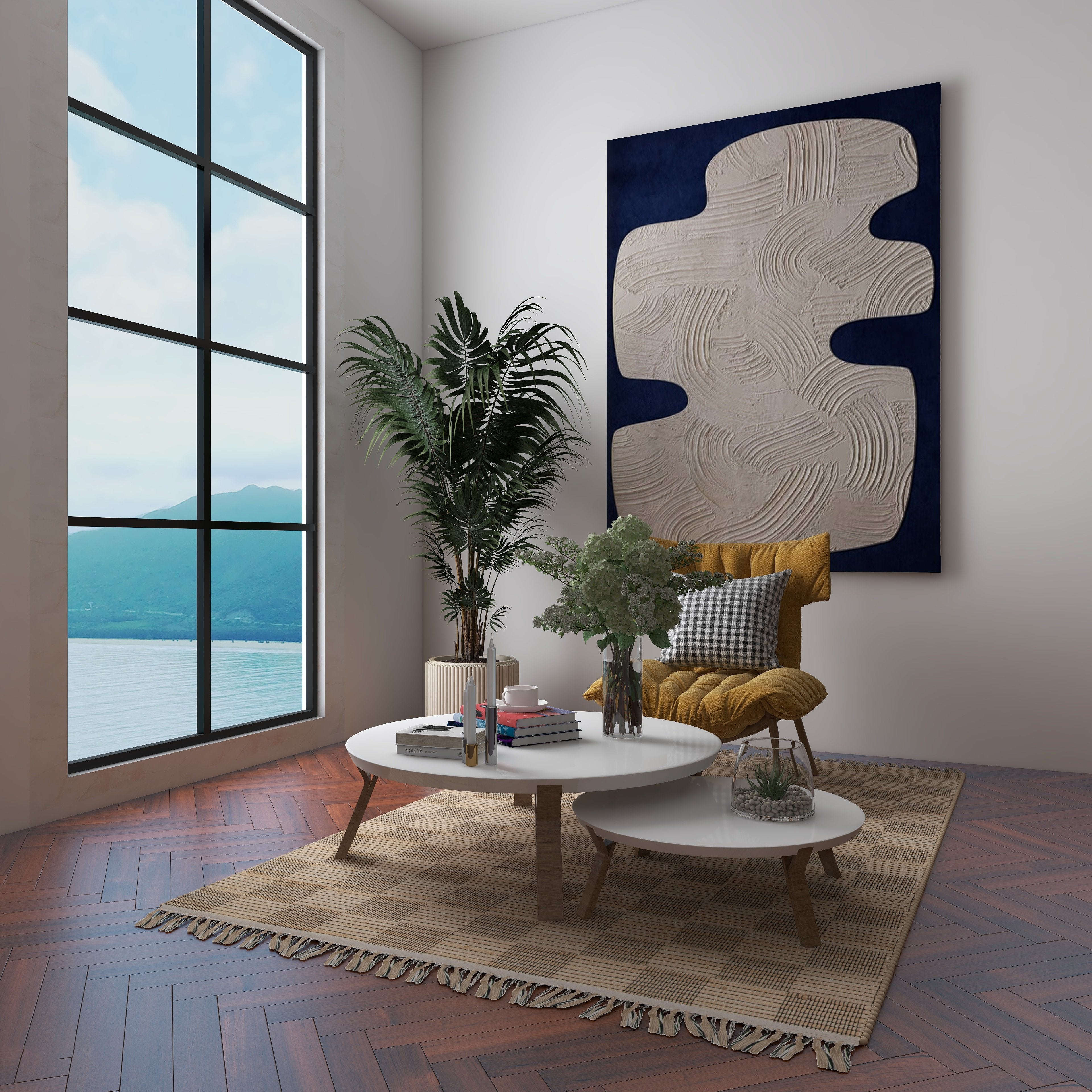 ECO Chic Checker jute rug 5x8 FT Eco Crave