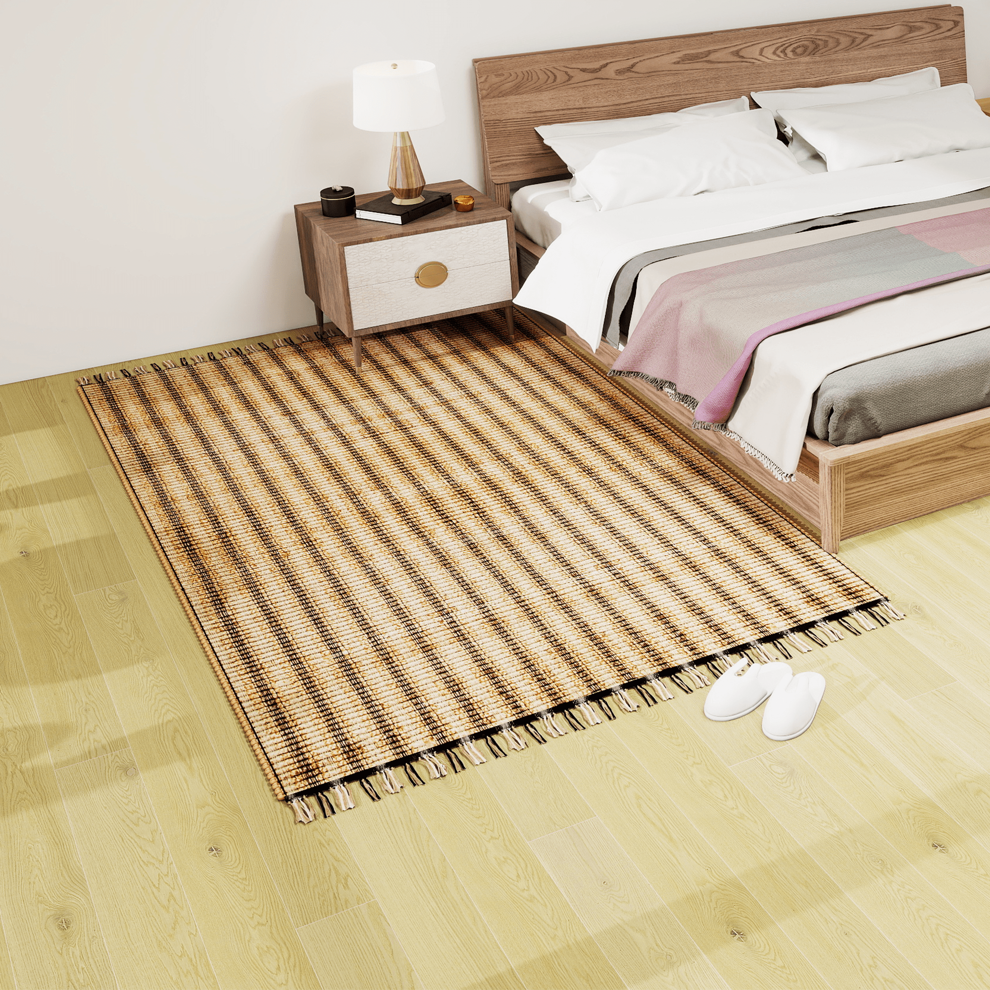 Eco Crave Jute Area Rug, 6'x9' Handwoven Braided Natural Fiber Carpet – Durable 0.5-Inch Thick Rug for Living Room, Bedroom, Kitchen, Dining, and Farmhouse Décor