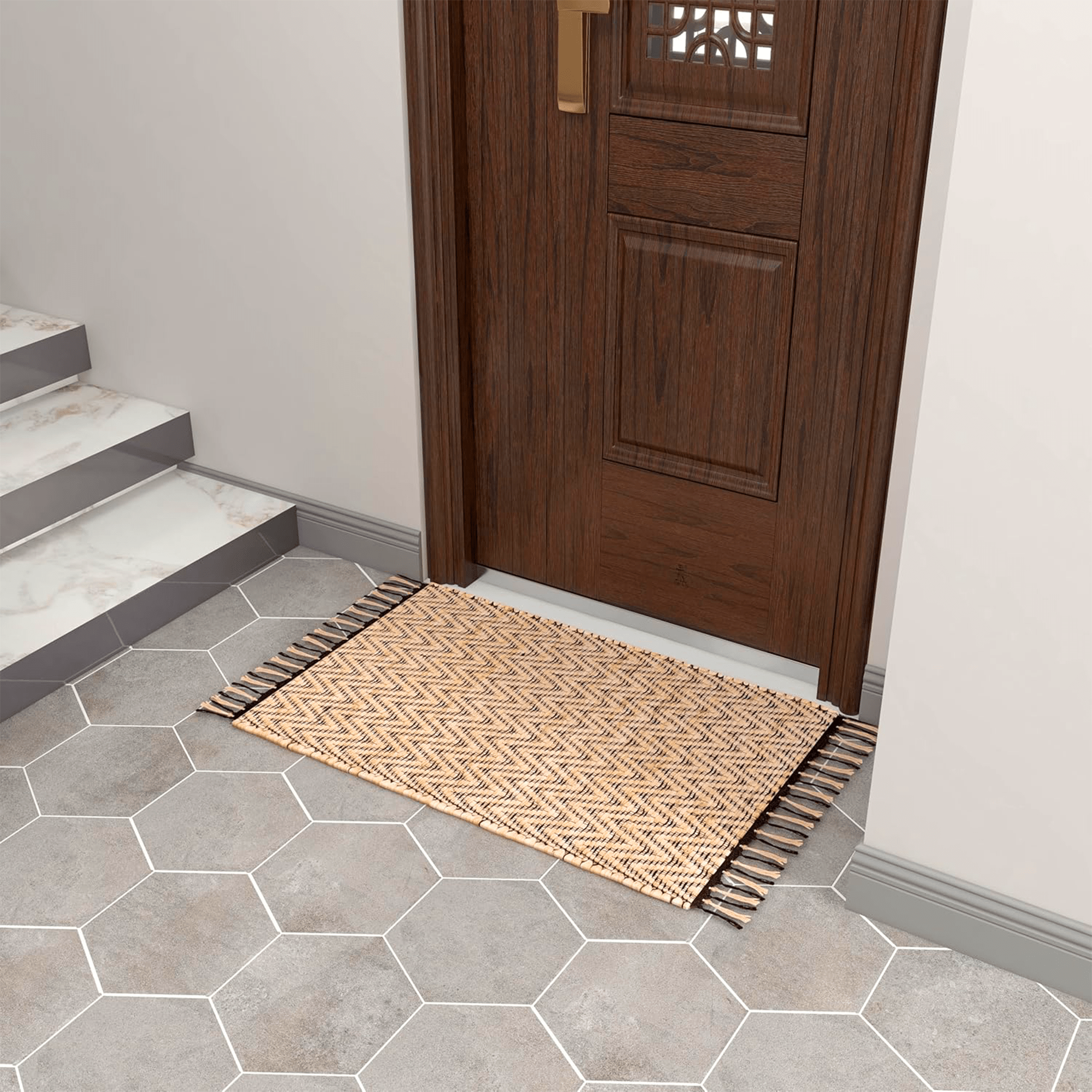 2x3 Ft Natural Handwoven Jute Rug – Premium Vintage Modern Farmhouse-Style Area Carpet for Living Room, Bedroom, Kitchen, and Entryway Décor