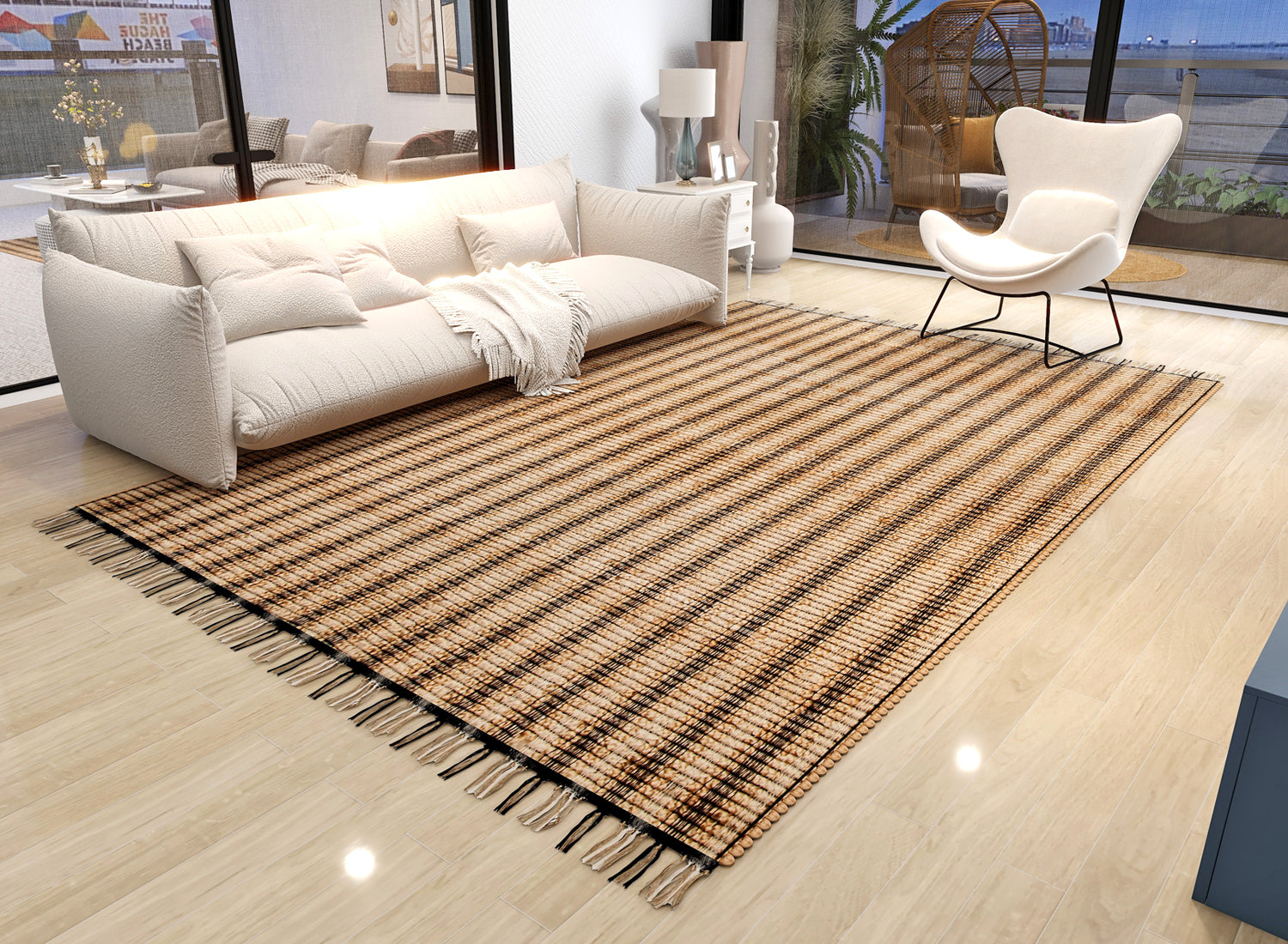 ECO Crave Zebra Zenith braided rug for bold and eco-friendly home decor