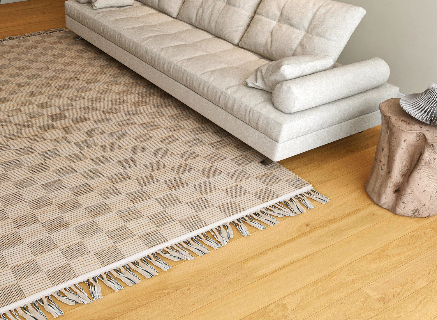 ECO Chic Checker Jute Rug for modern home decor