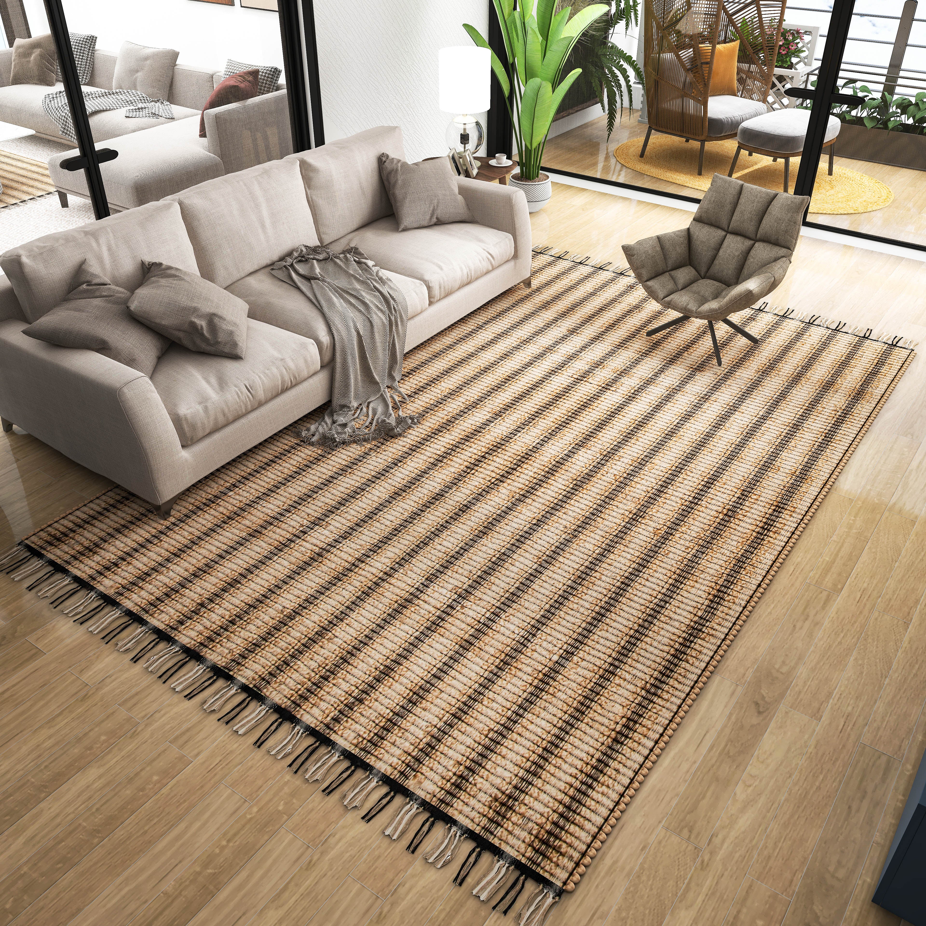 ECO Crave Zebra Zenith Braided Rug 4x6 FT Eco Crave