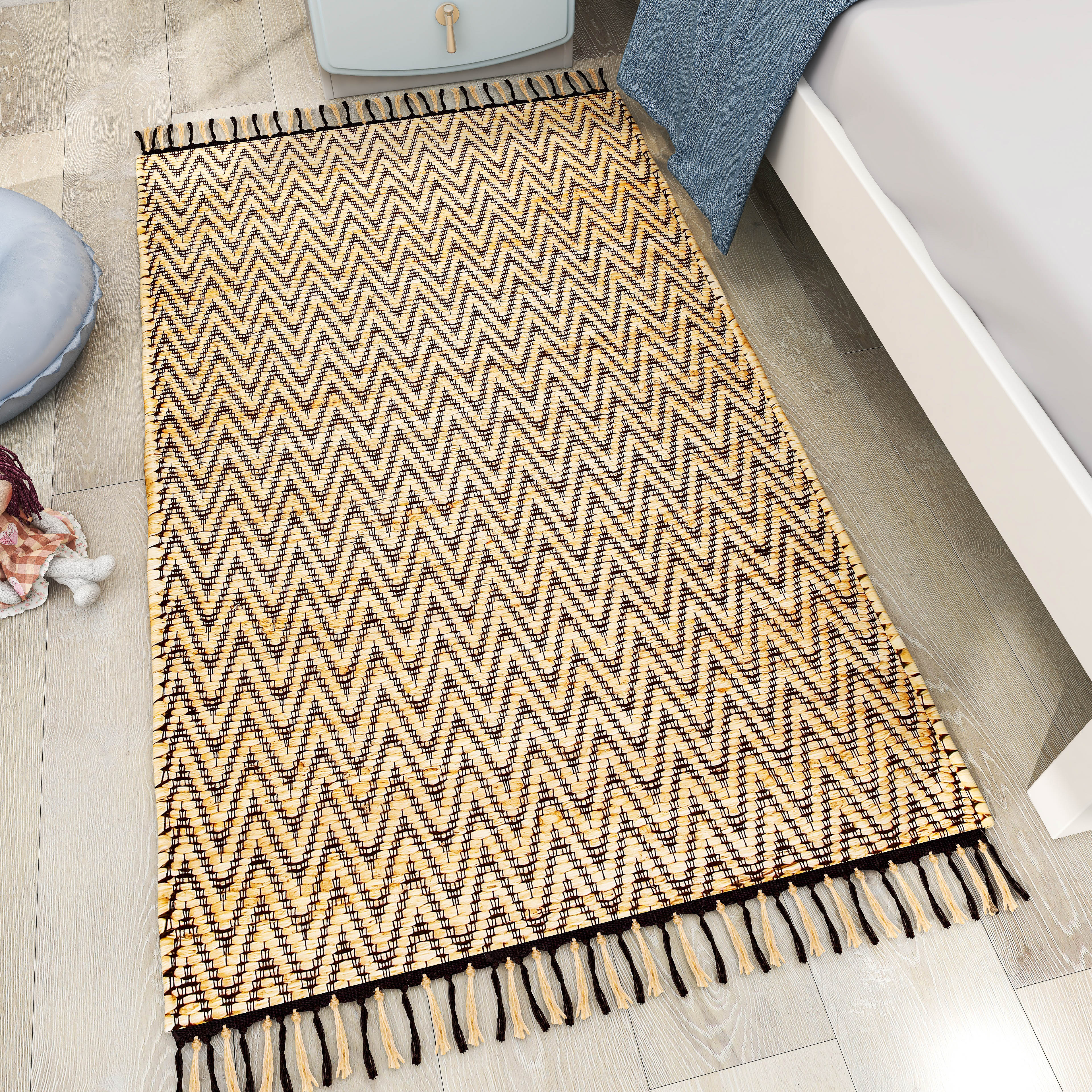 ECO Crave Wavy Jute Rug 3x5 FT for a natural, stylish room accent