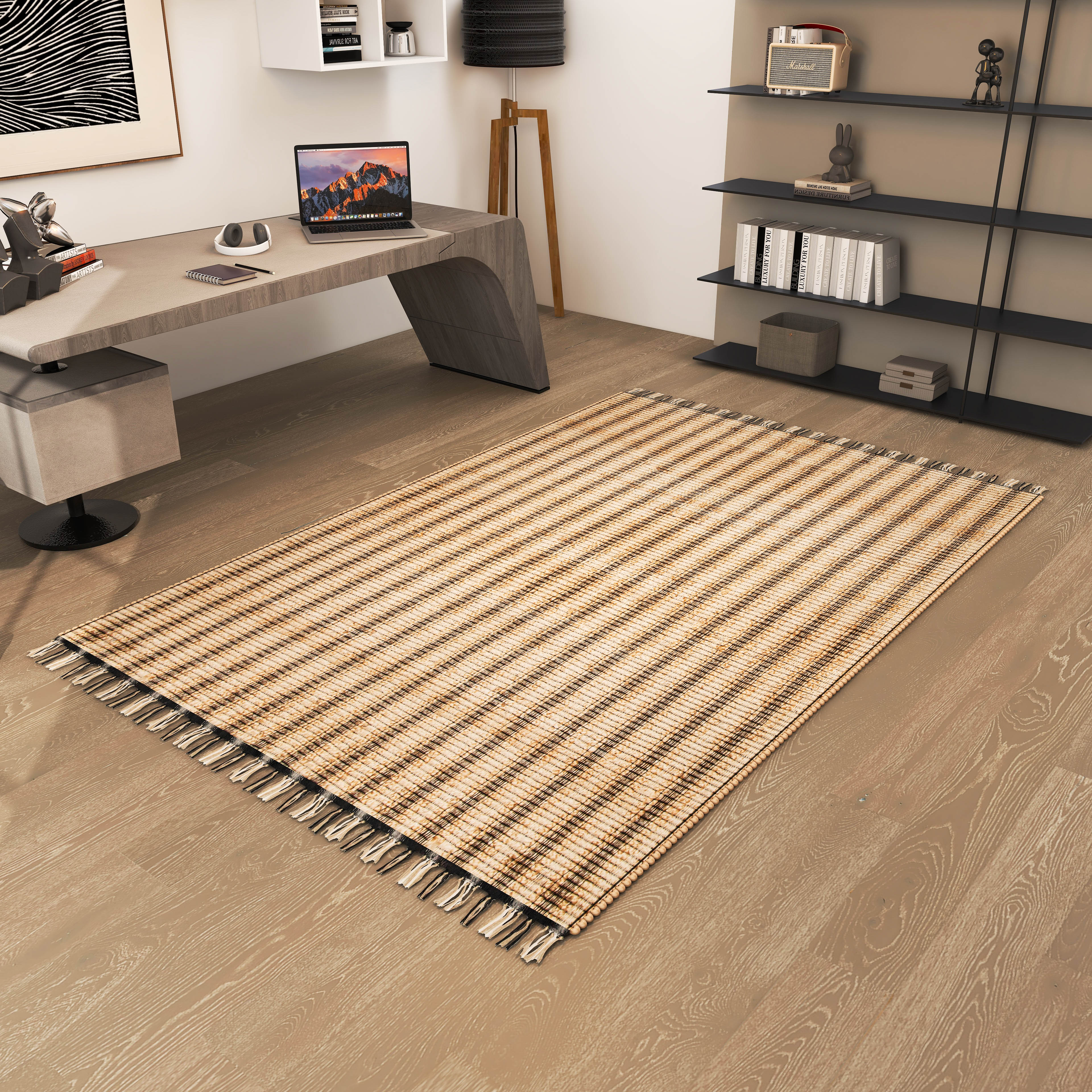 Eco Crave Jute Area Rug, 6'x9' Handwoven Braided Natural Fiber Carpet – Durable 0.5-Inch Thick Rug for Living Room, Bedroom, Kitchen, Dining, and Farmhouse Décor