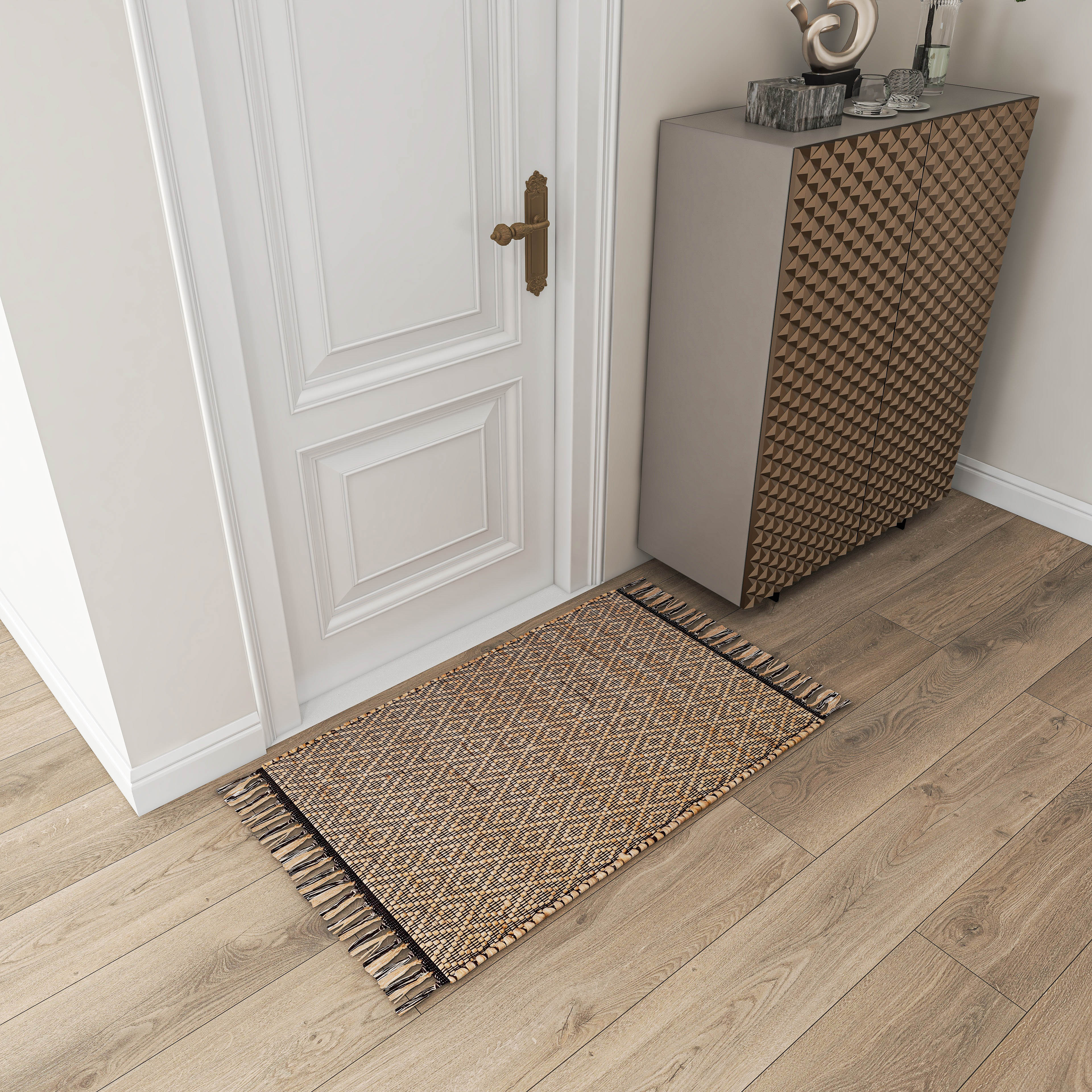 Eco Crave Jute Rug, 2'x3' – Natural Handwoven Low-Pile Area Carpet for Entryway, Kitchen, and Bathroom – Premium Modern Indoor Décor Accent
