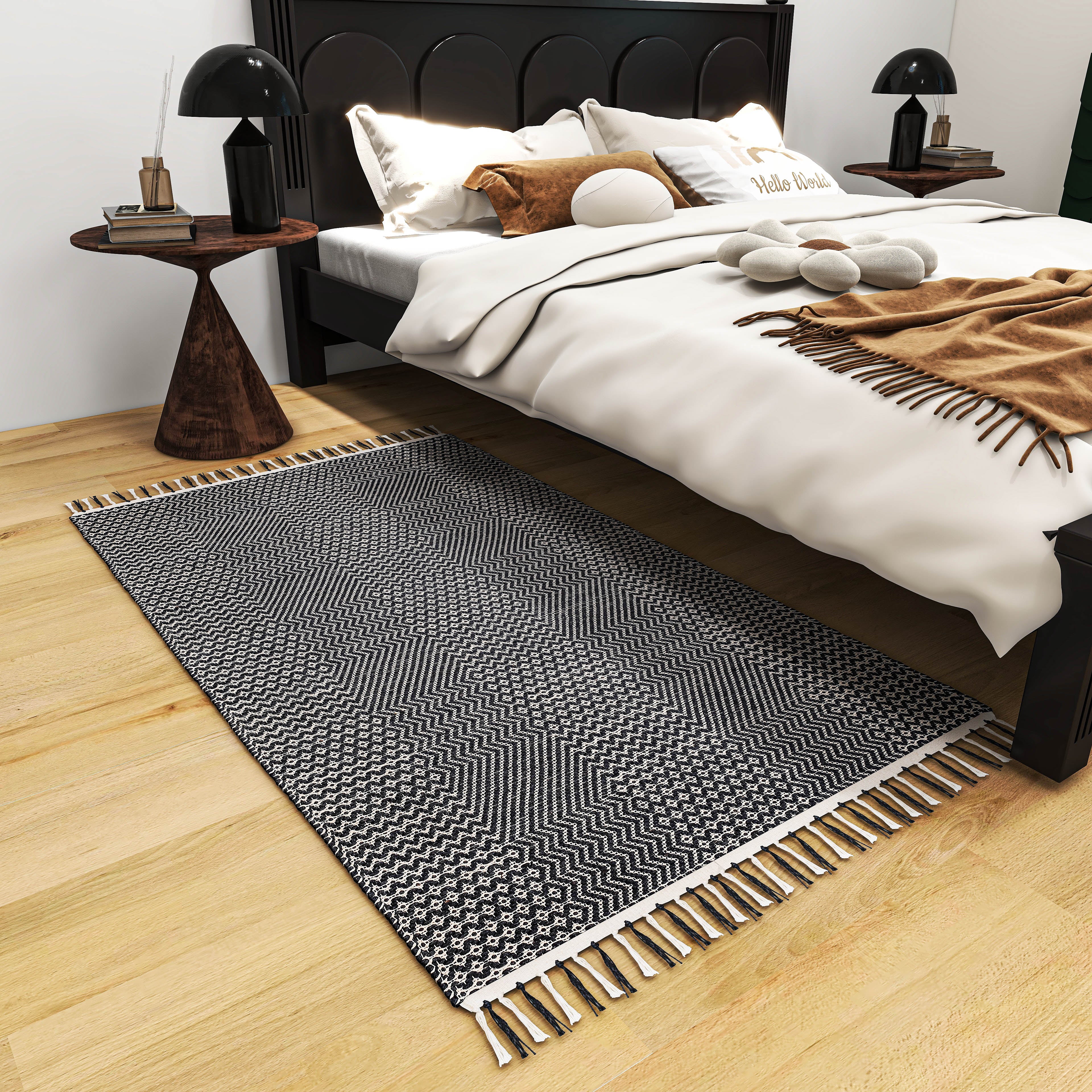 jute rug wavy diamond