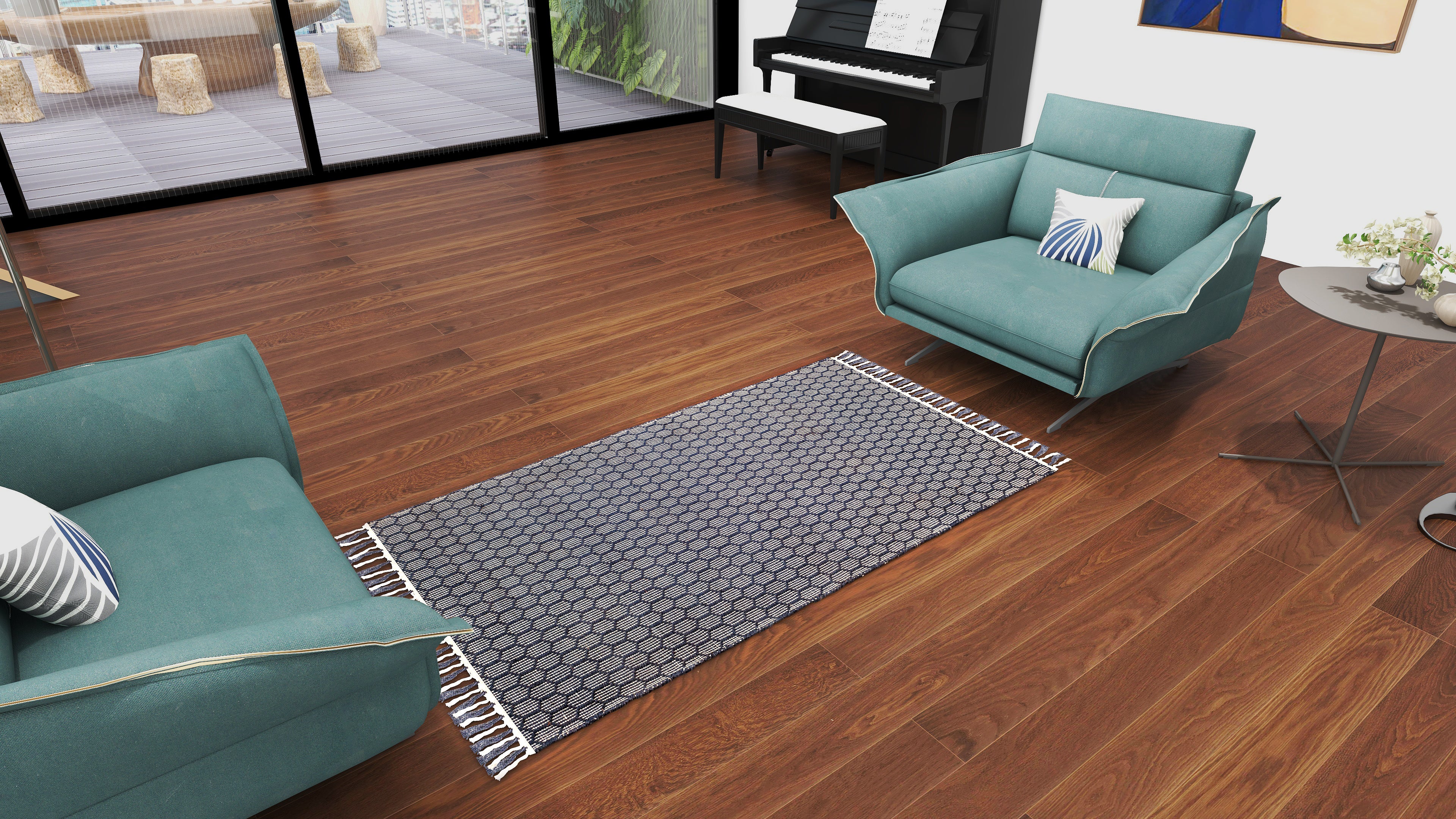 ECO Crave Beehive Weave Jute Twine Mat 3x5 FT for eco-friendly home decor