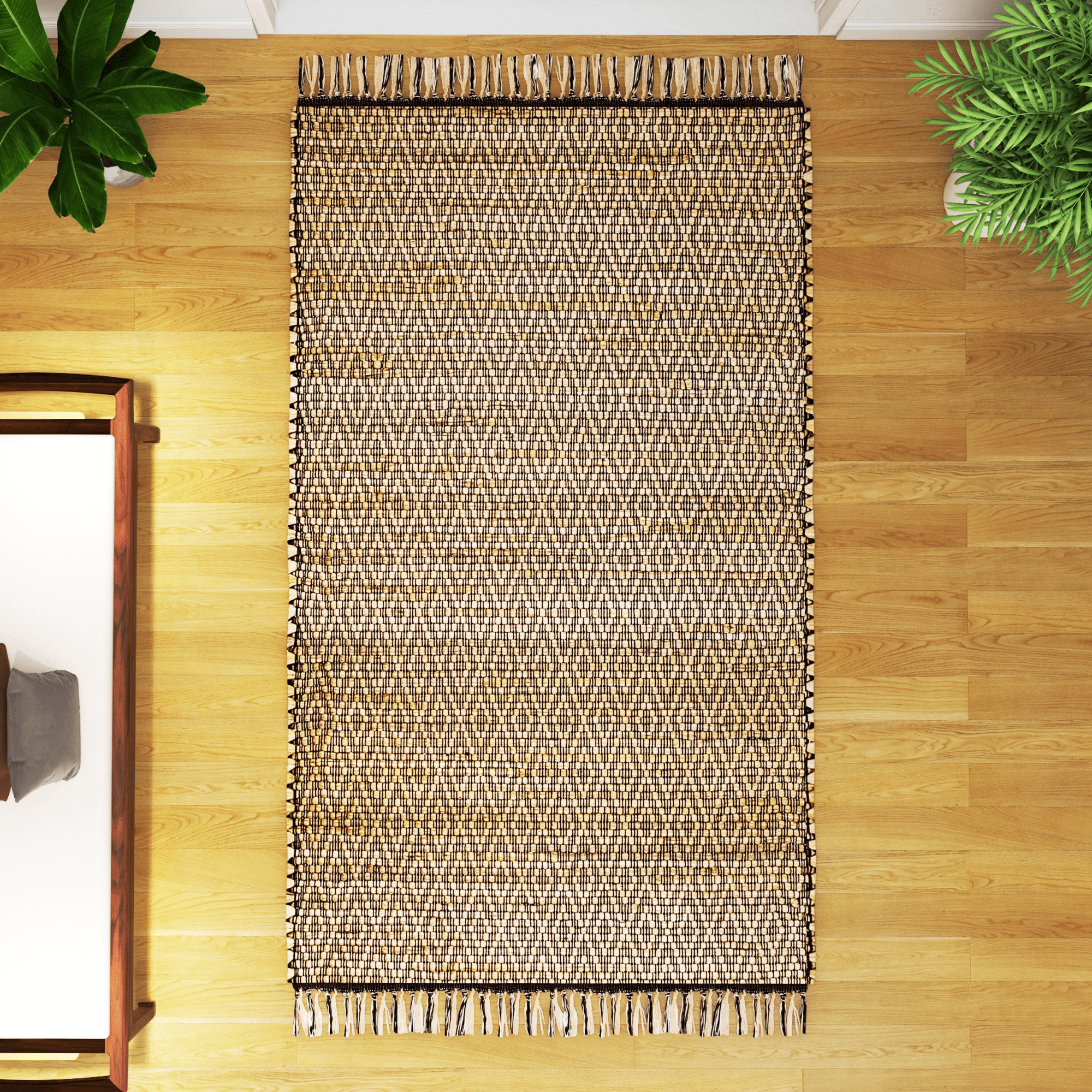 Natural Jute Area Rug, 4'x6' – Handwoven Premium Accent Carpet for Living Room, Bedroom, Kitchen, and Dining – Durable Farmhouse Style Décor