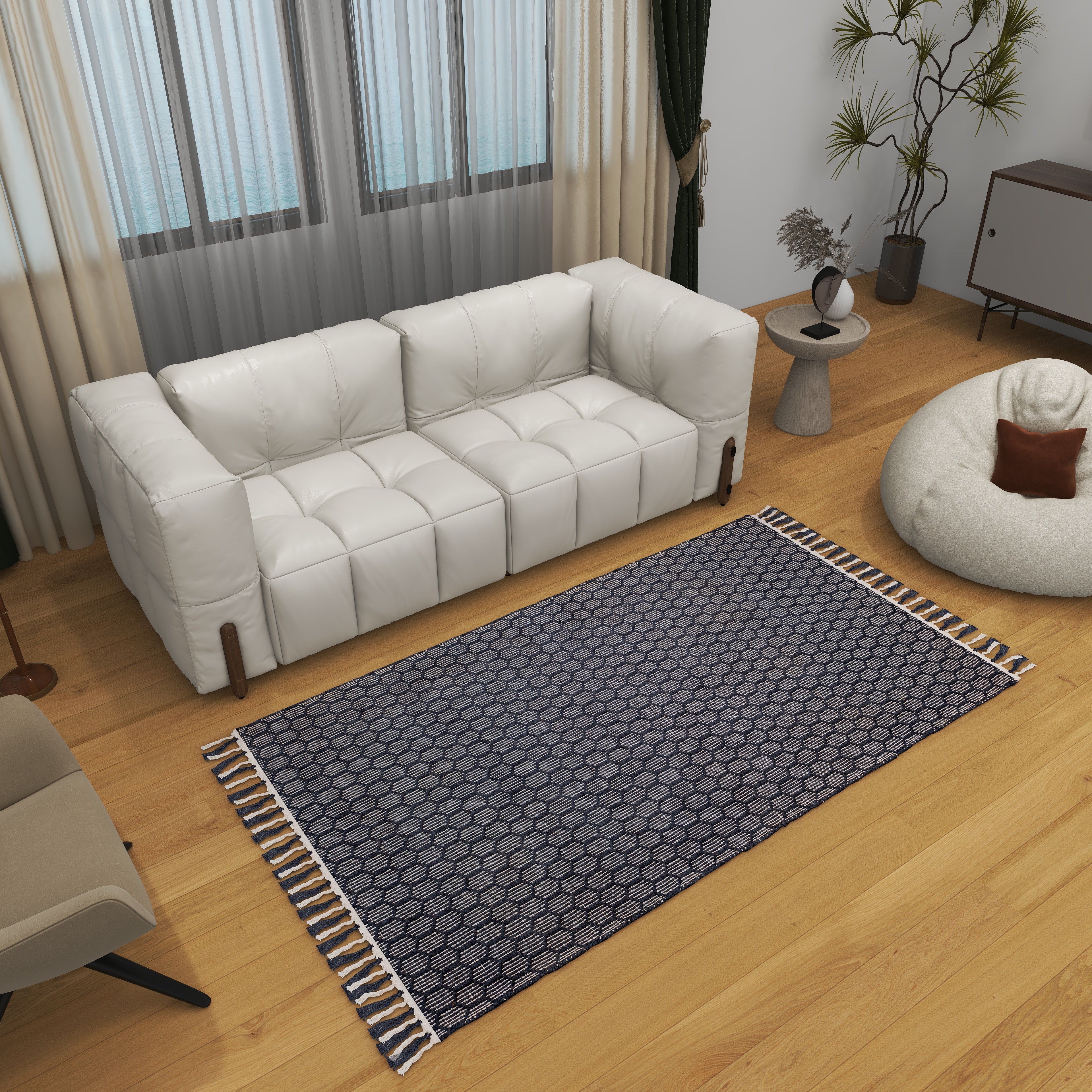 Black living room rug for modern and stylish home decor