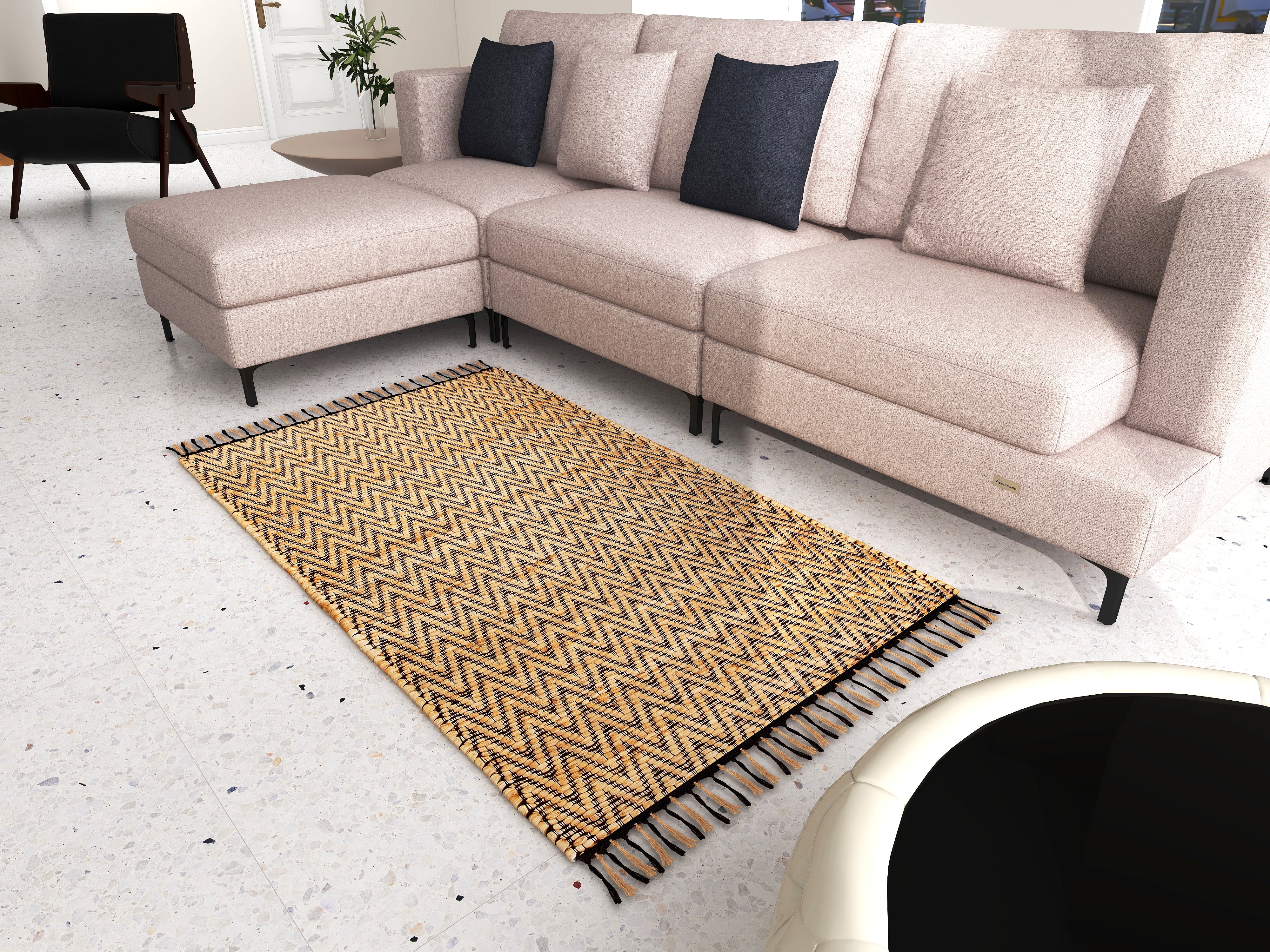 ECO Crave Wavy jute rug 2x3 FT Eco Crave