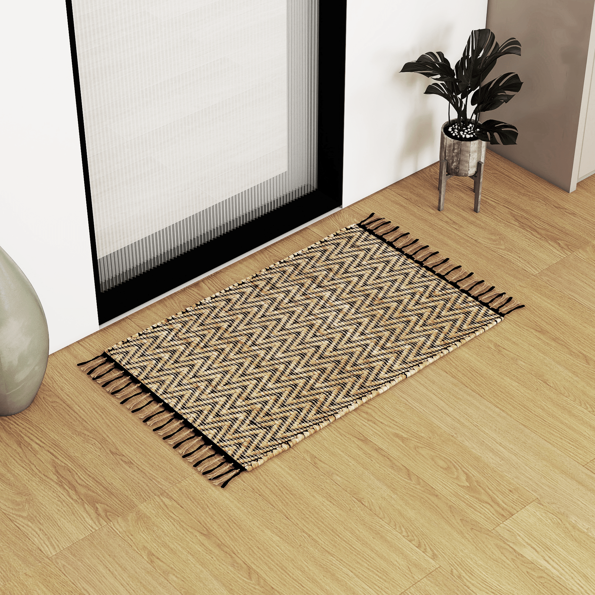 2x3 Ft Natural Handwoven Jute Rug – Premium Vintage Modern Farmhouse-Style Area Carpet for Living Room, Bedroom, Kitchen, and Entryway Décor