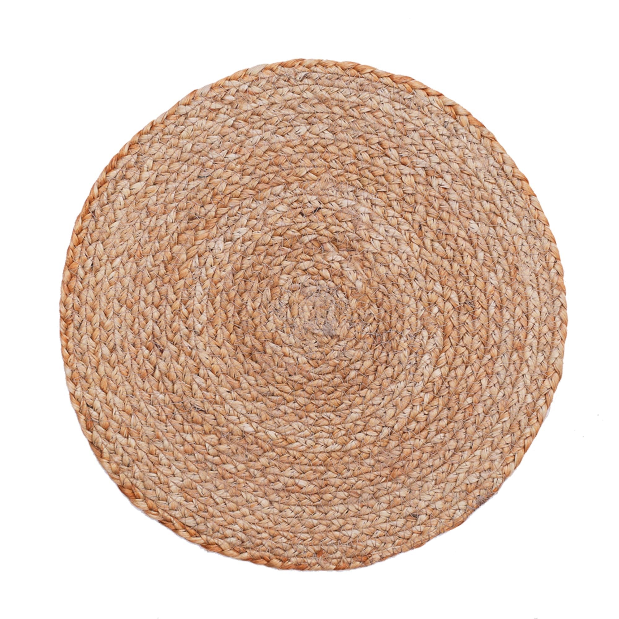 Round Jute Placemats, Set of 12 – 100% Natural 13x13 Inch Non-Slip Handcrafted Boho Farmhouse Mats for Dining Table and Kitchen Décor