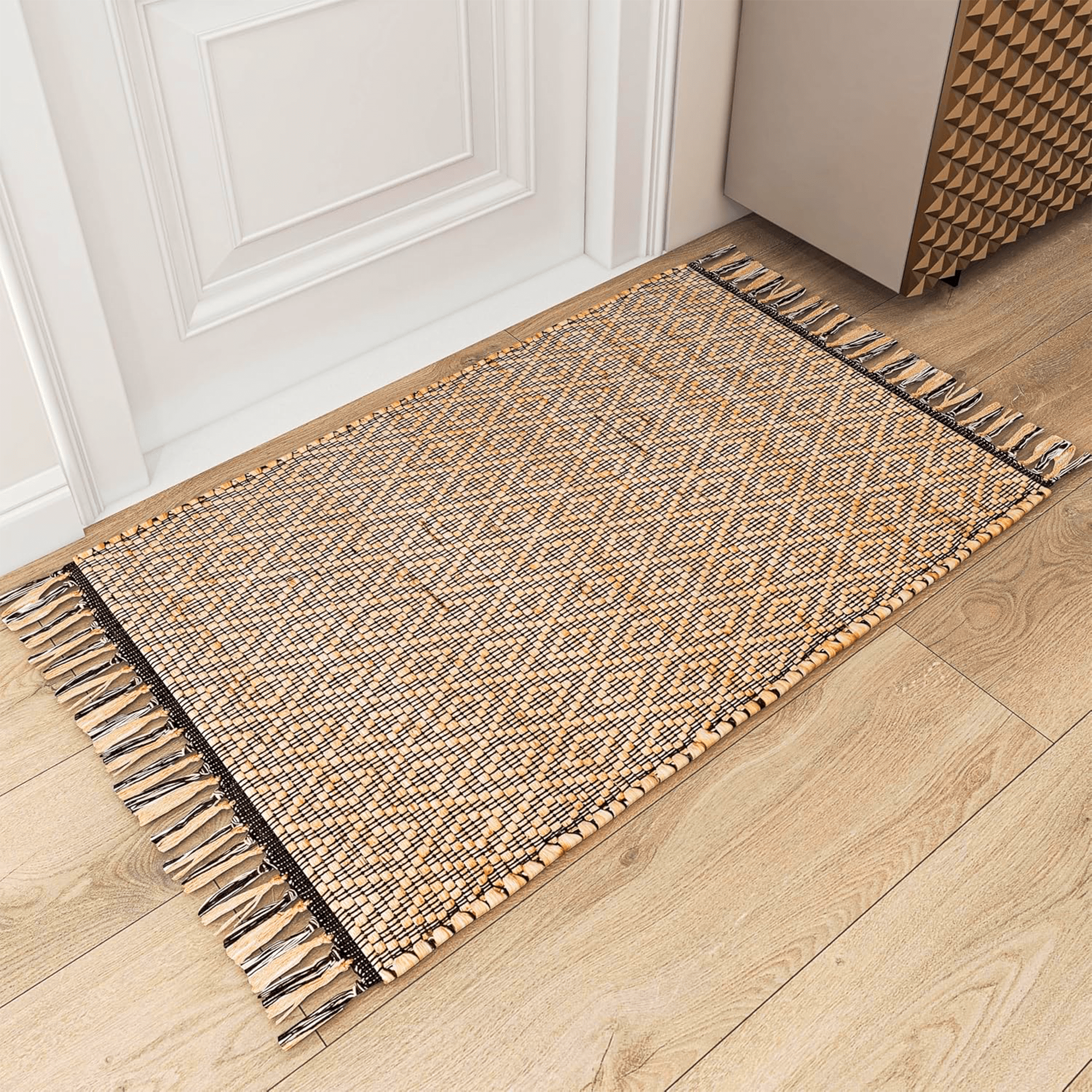 Eco Crave Jute Rug, 2'x3' – Natural Handwoven Low-Pile Area Carpet for Entryway, Kitchen, and Bathroom – Premium Modern Indoor Décor Accent