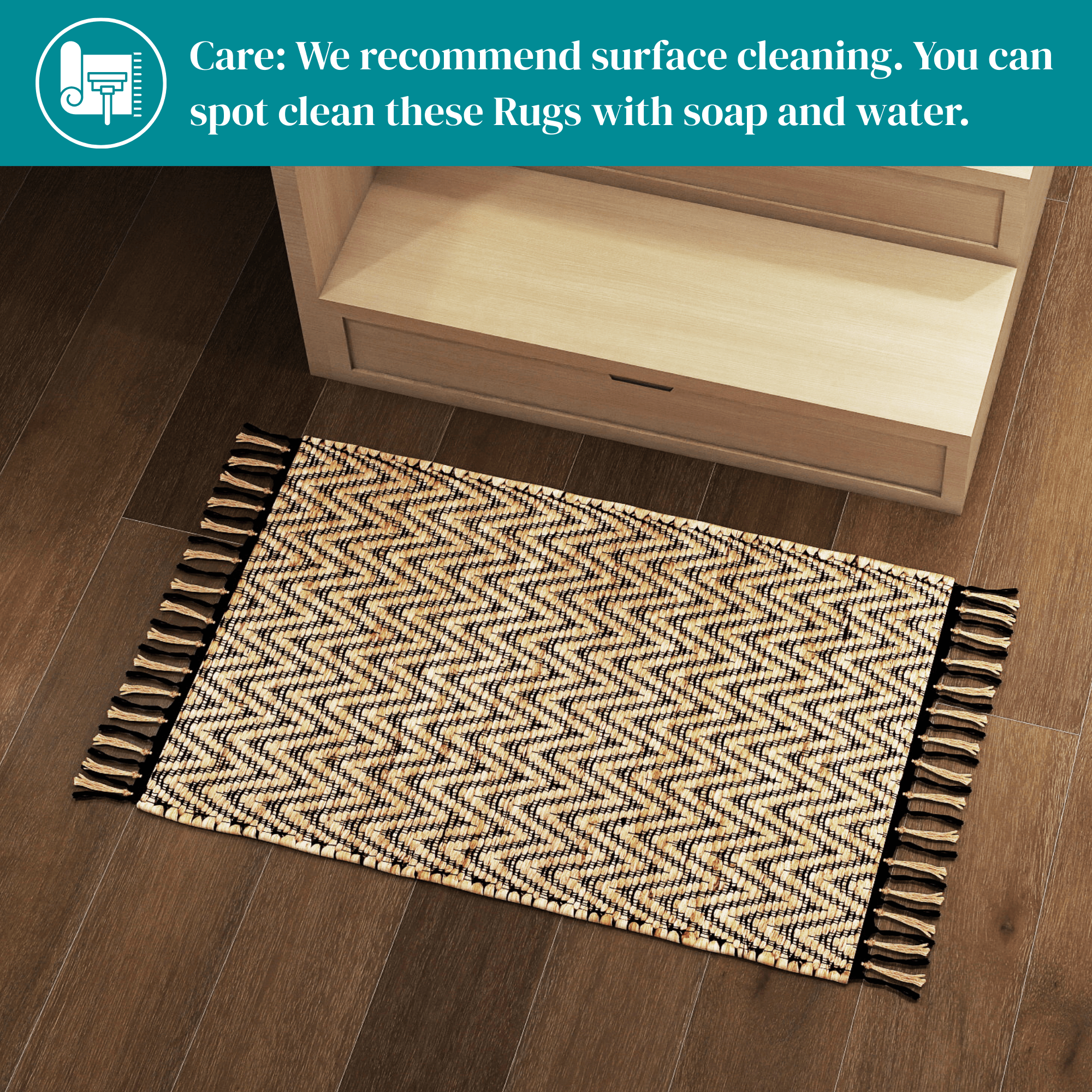 2x3 Ft Natural Handwoven Jute Rug – Premium Vintage Modern Farmhouse-Style Area Carpet for Living Room, Bedroom, Kitchen, and Entryway Décor