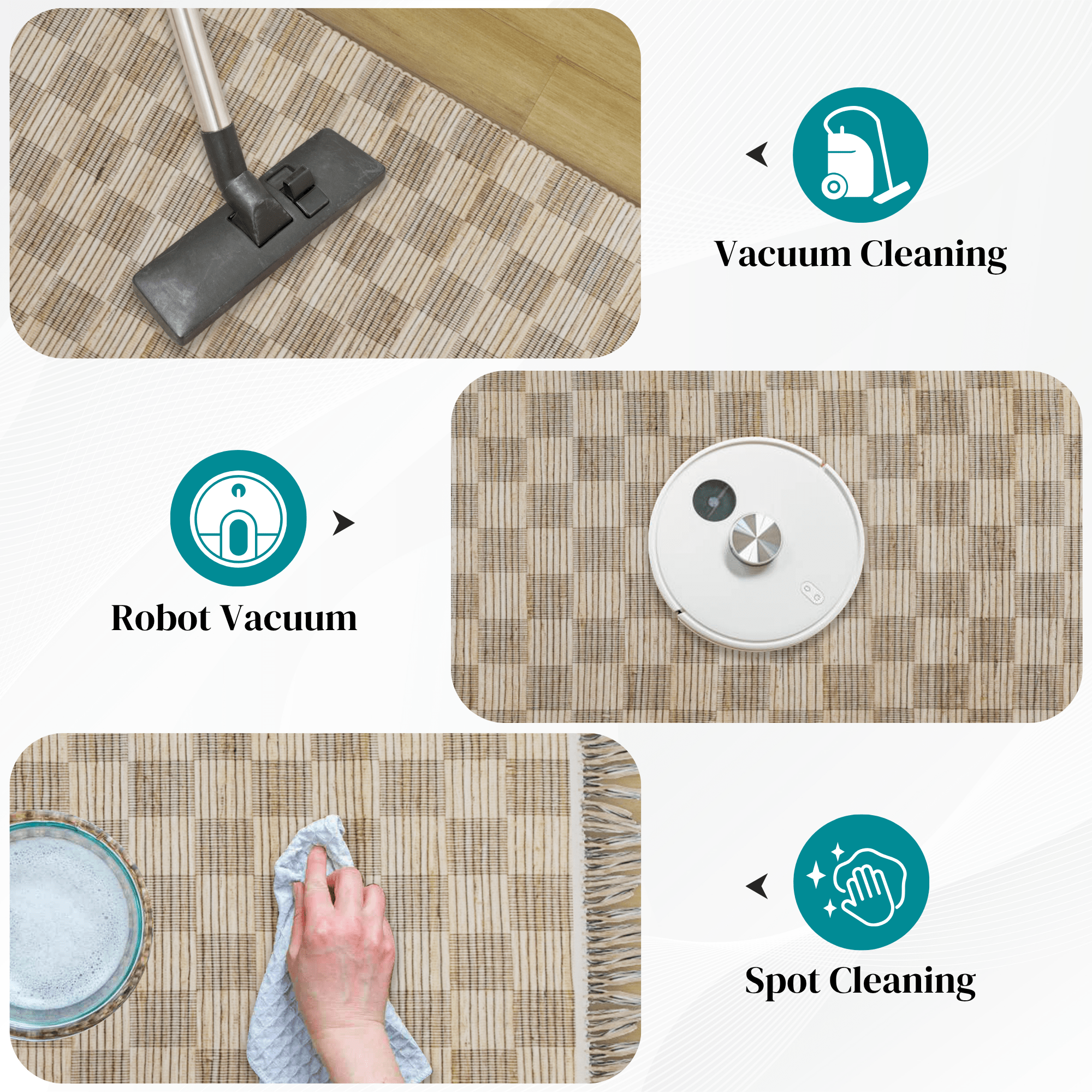 Handwoven Natural Jute Geometric Area Rug, 9'x12' – Premium 0.5-Inch Thick Carpet for Living Room, Bedroom, Dining, Kitchen, and Modern Farmhouse Décor