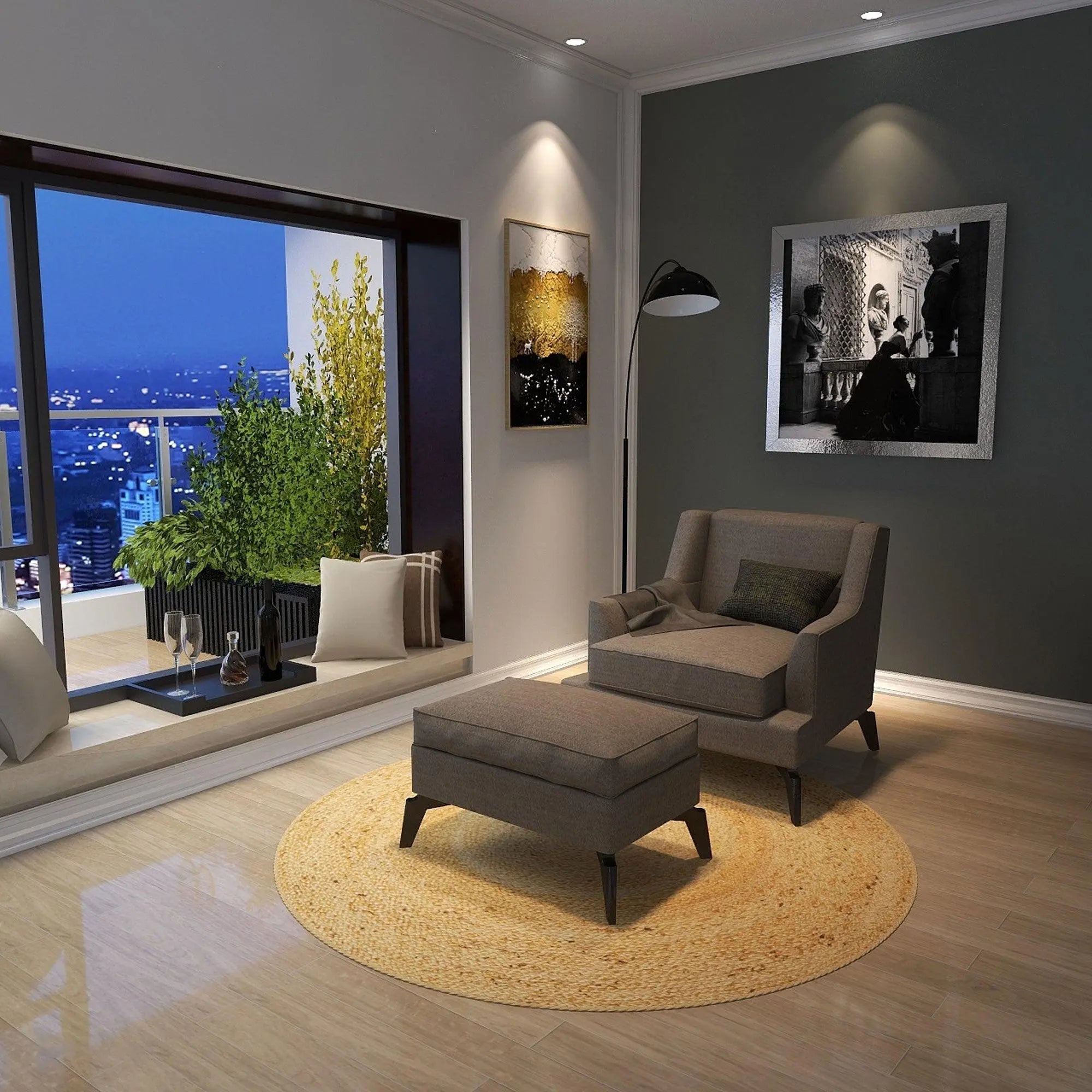 Playroom rug on a modern living room