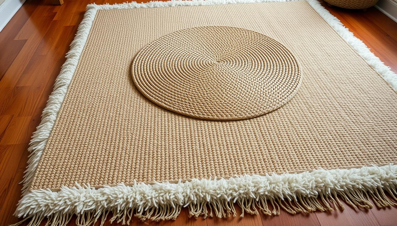 Jute rug layering