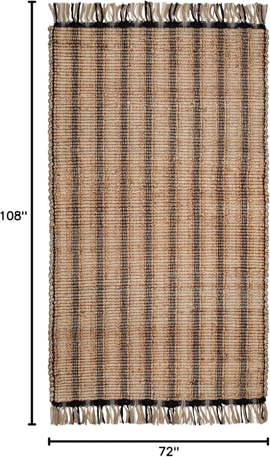Eco Crave Jute Area Rug, 6'x9' Handwoven Braided Natural Fiber Carpet – Durable 0.5-Inch Thick Rug for Living Room, Bedroom, Kitchen, Dining, and Farmhouse Décor