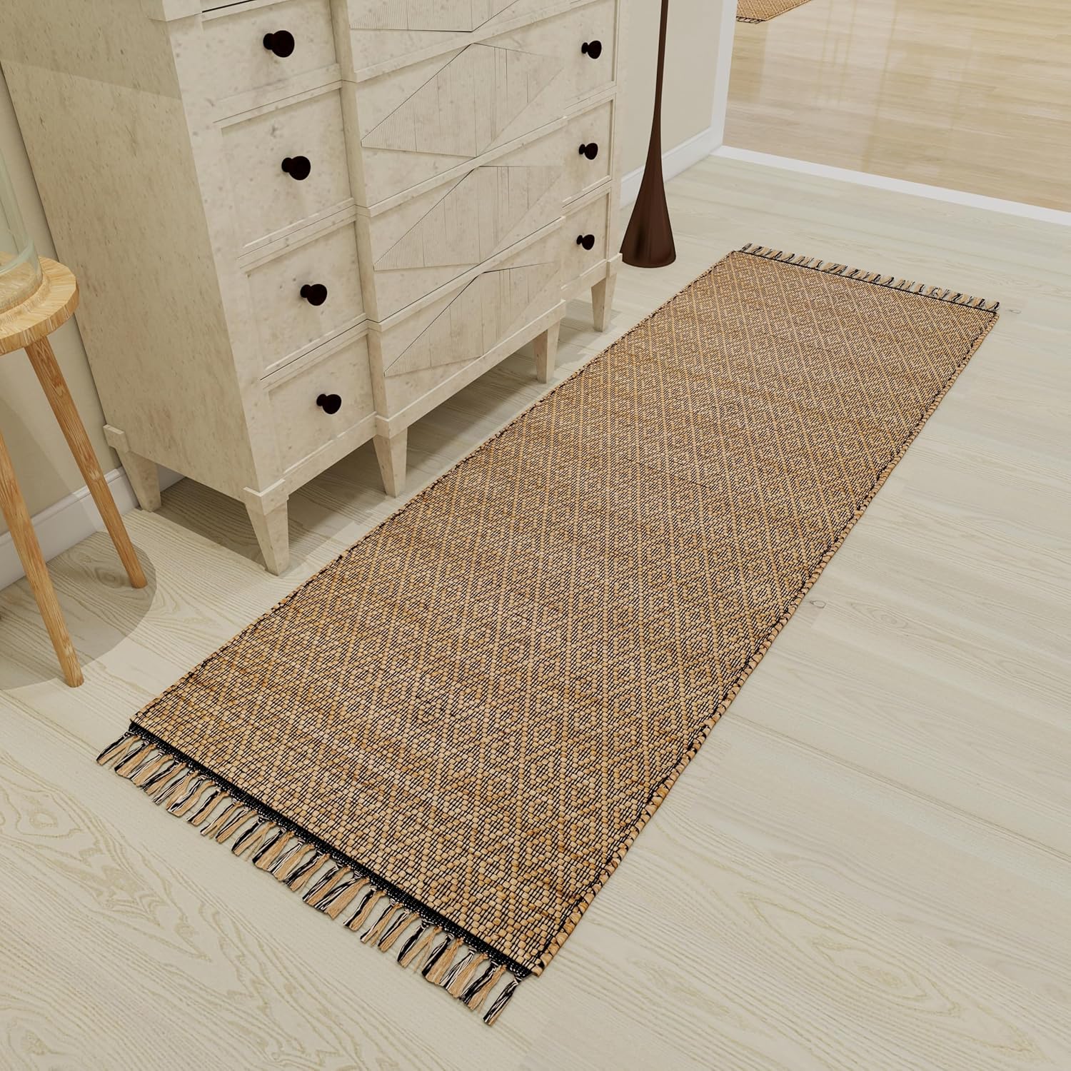 Eco Crave Jute Rug, 2.6'x8' – Natural Handwoven Low-Pile Area Carpet for Entryway, Kitchen, and Bathroom – Premium Modern Indoor Décor Accent
