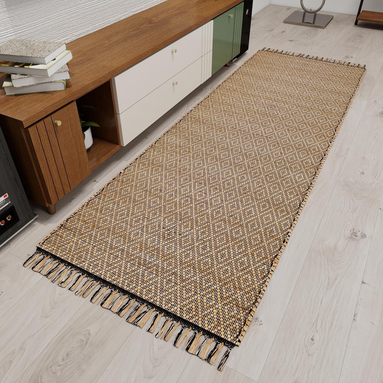 Eco Crave Jute Rug, 2.6'x8' – Natural Handwoven Low-Pile Area Carpet for Entryway, Kitchen, and Bathroom – Premium Modern Indoor Décor Accent