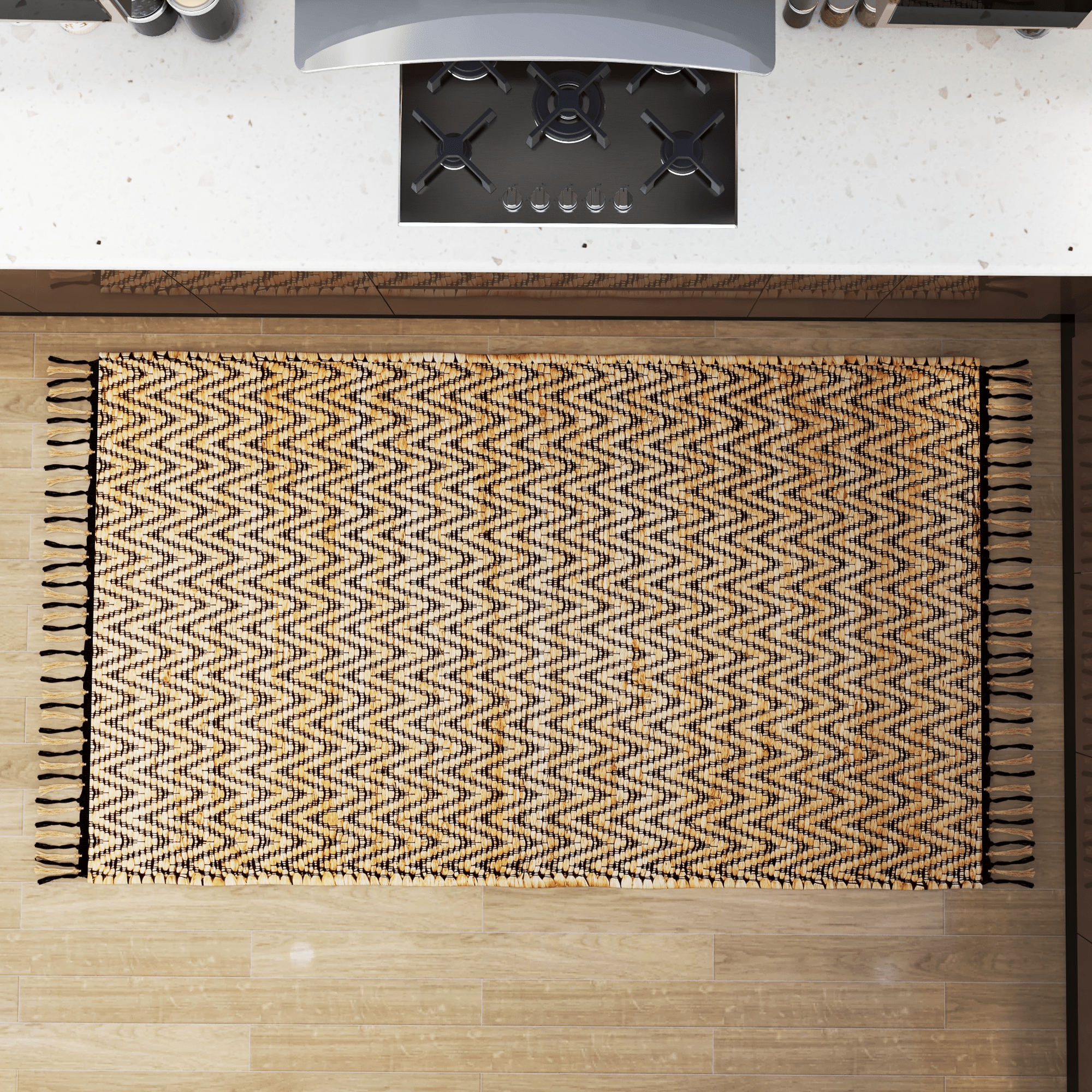 4x6 Ft Natural Jute Rug – Handwoven Vintage Modern Accent Carpet for Bedroom, Entryway, Living Room, Dining Room, Kitchen, and Office Décor