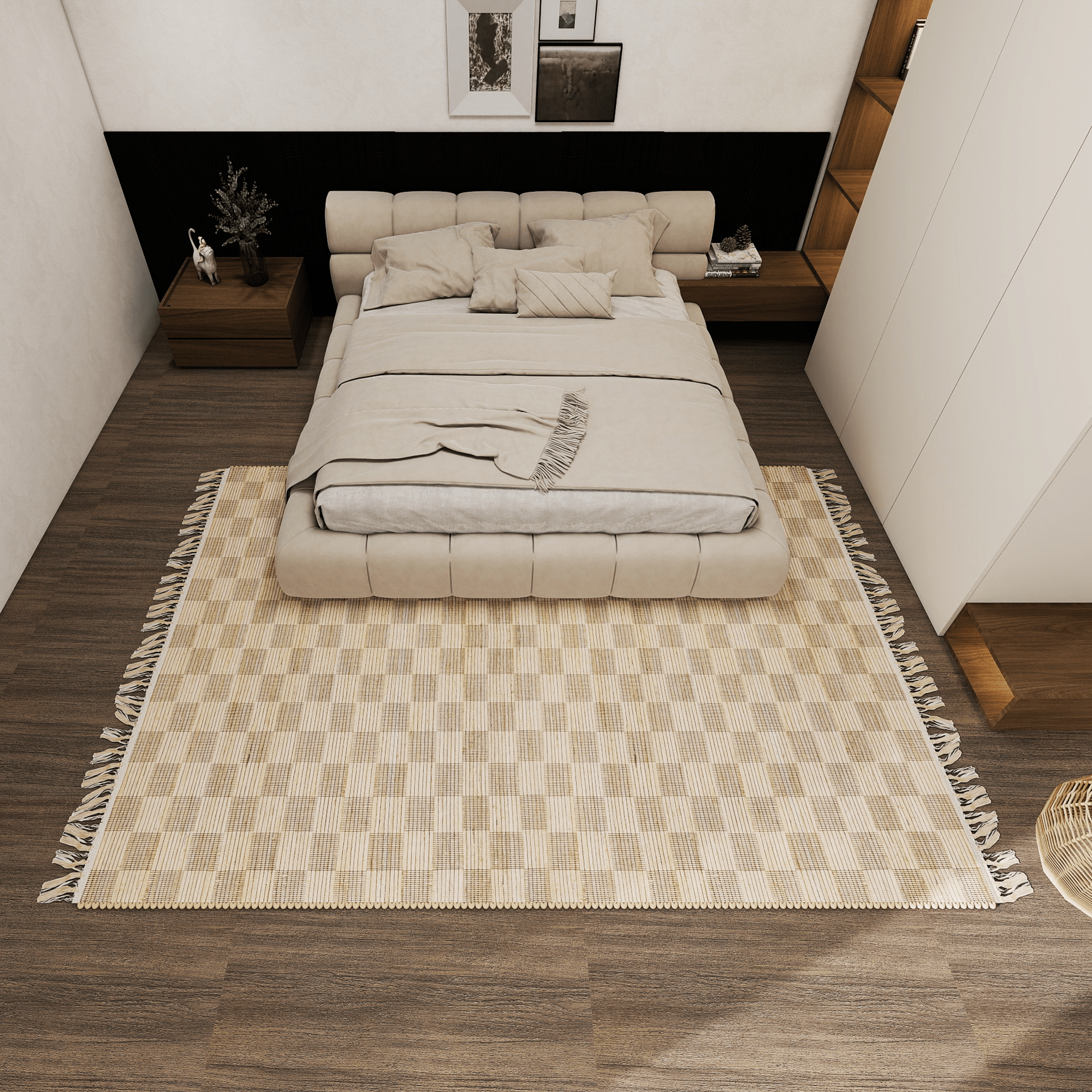 Handwoven Natural Jute Geometric Area Rug, 9'x12' – Premium 0.5-Inch Thick Carpet for Living Room, Bedroom, Dining, Kitchen, and Modern Farmhouse Décor