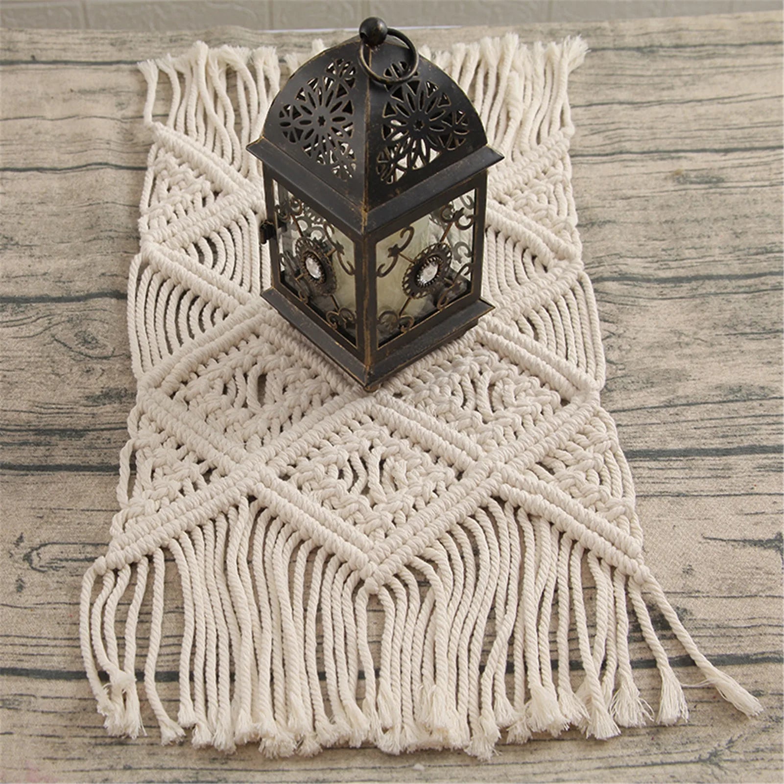 Bohemian Style Hand-woven Table Bed Tapestry with tassel