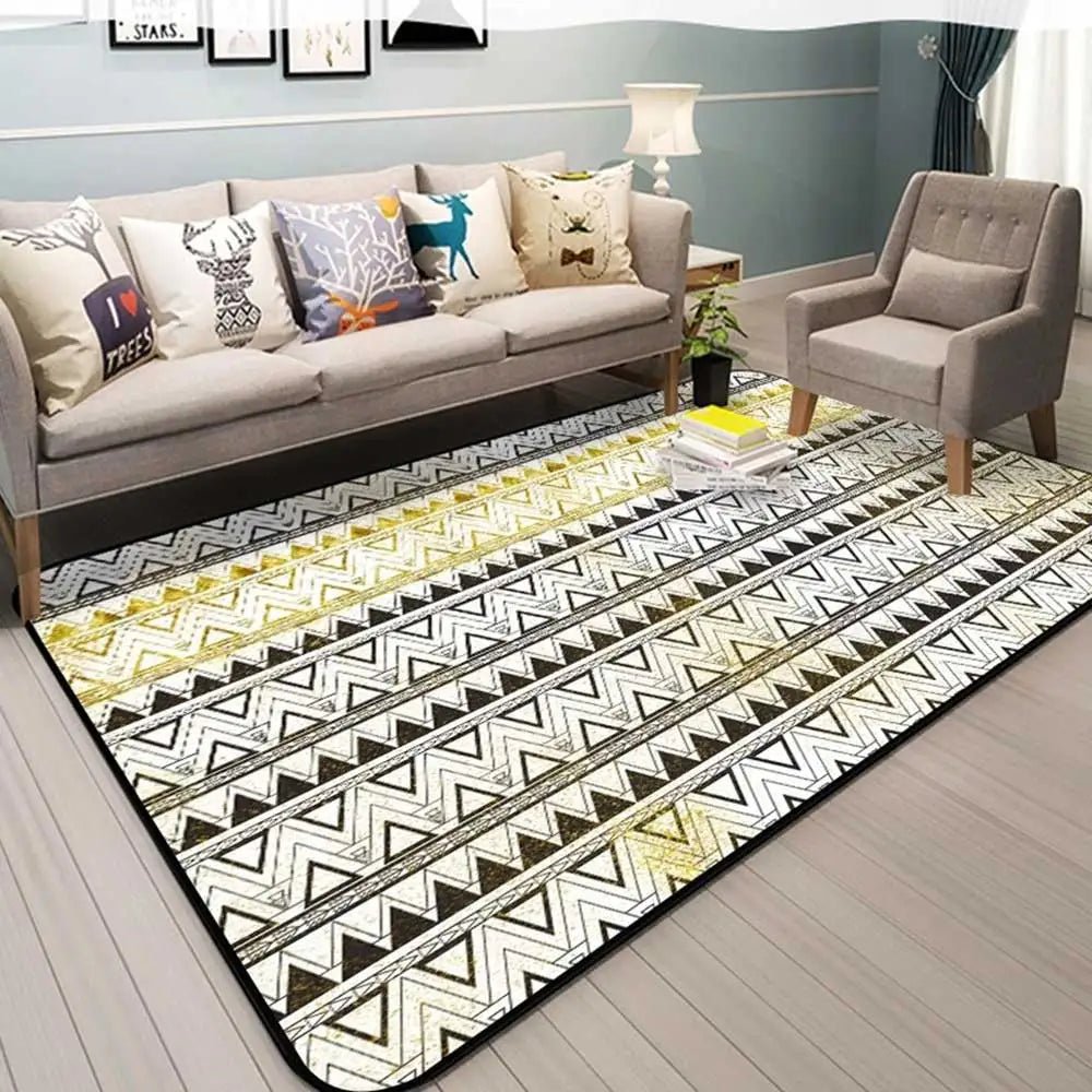 Bohemian Style Anti Slip Printed Geometric Pattern Rug