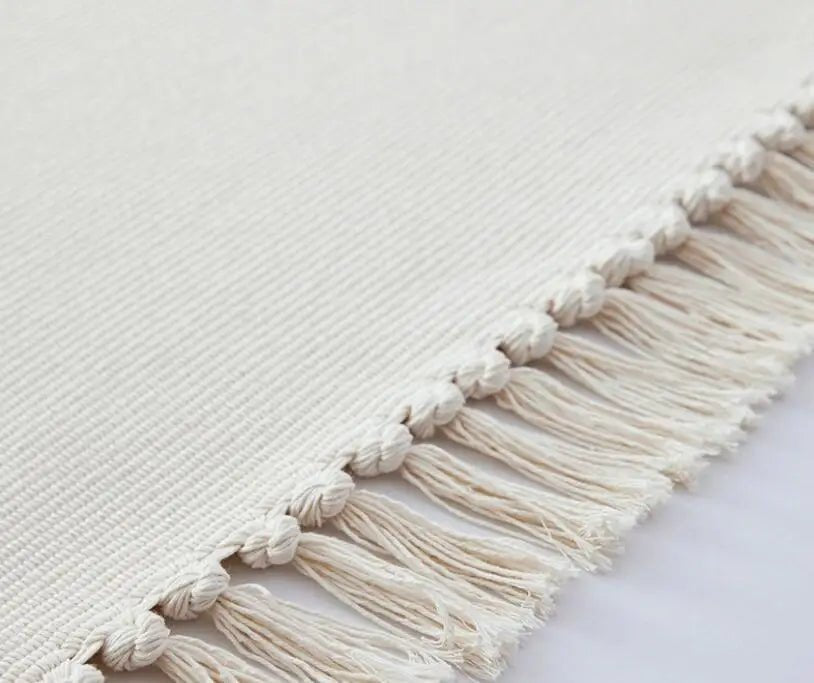 Morocco Hand Woven Cotton Linen Carpet - Nordic Inspired