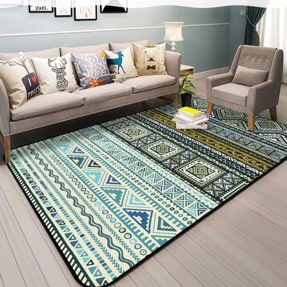 Bohemian Style Anti Slip Printed Geometric Pattern Rug