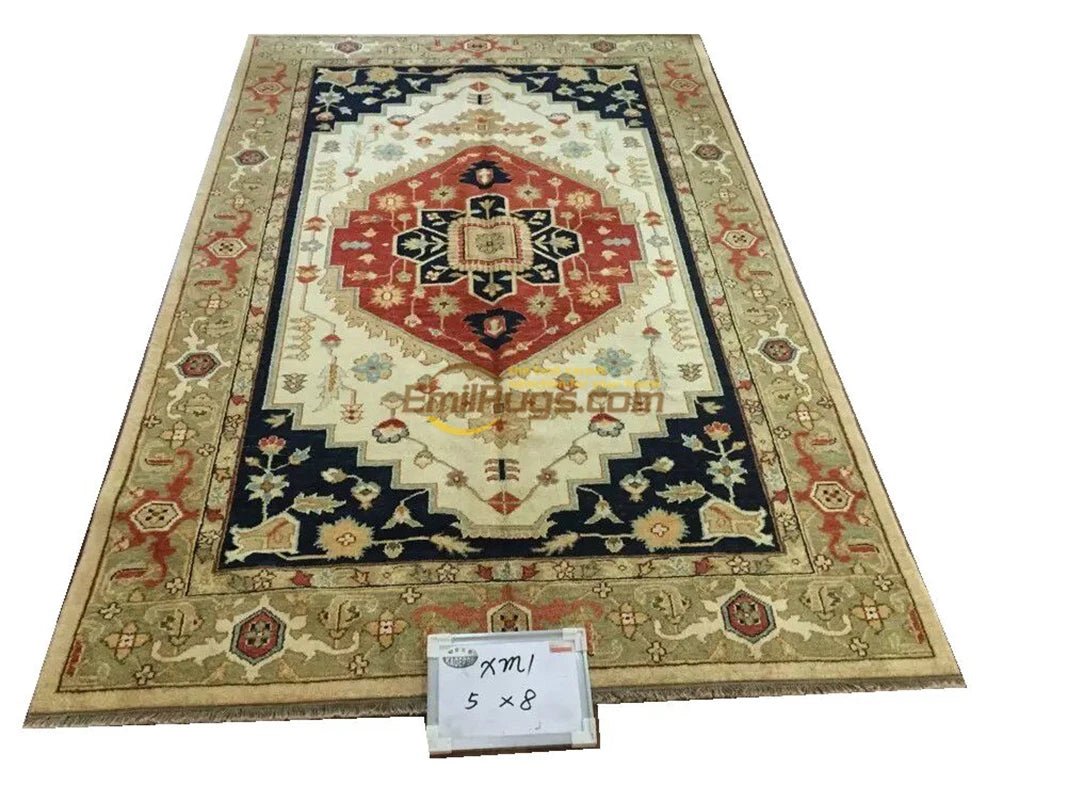 Serapi Rugs Antique Chinese Handmade Wool - European and American Style