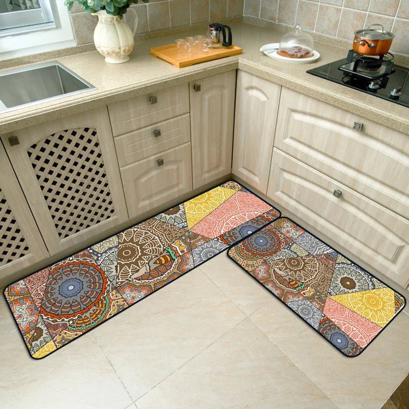 colorful Bohemian style Kitchen Restaurant Antiskid Mats