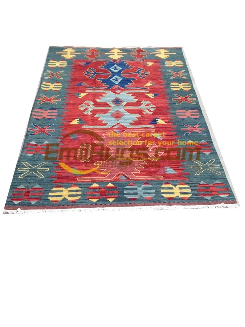 Bohemian style Hand Woven Wool Knitting Carpet