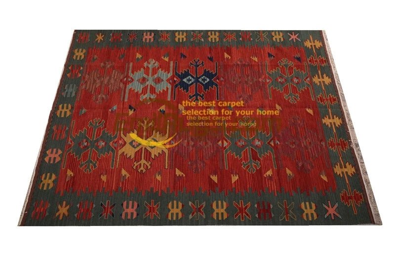 Bohemian style Hand Woven Wool Knitting Carpet