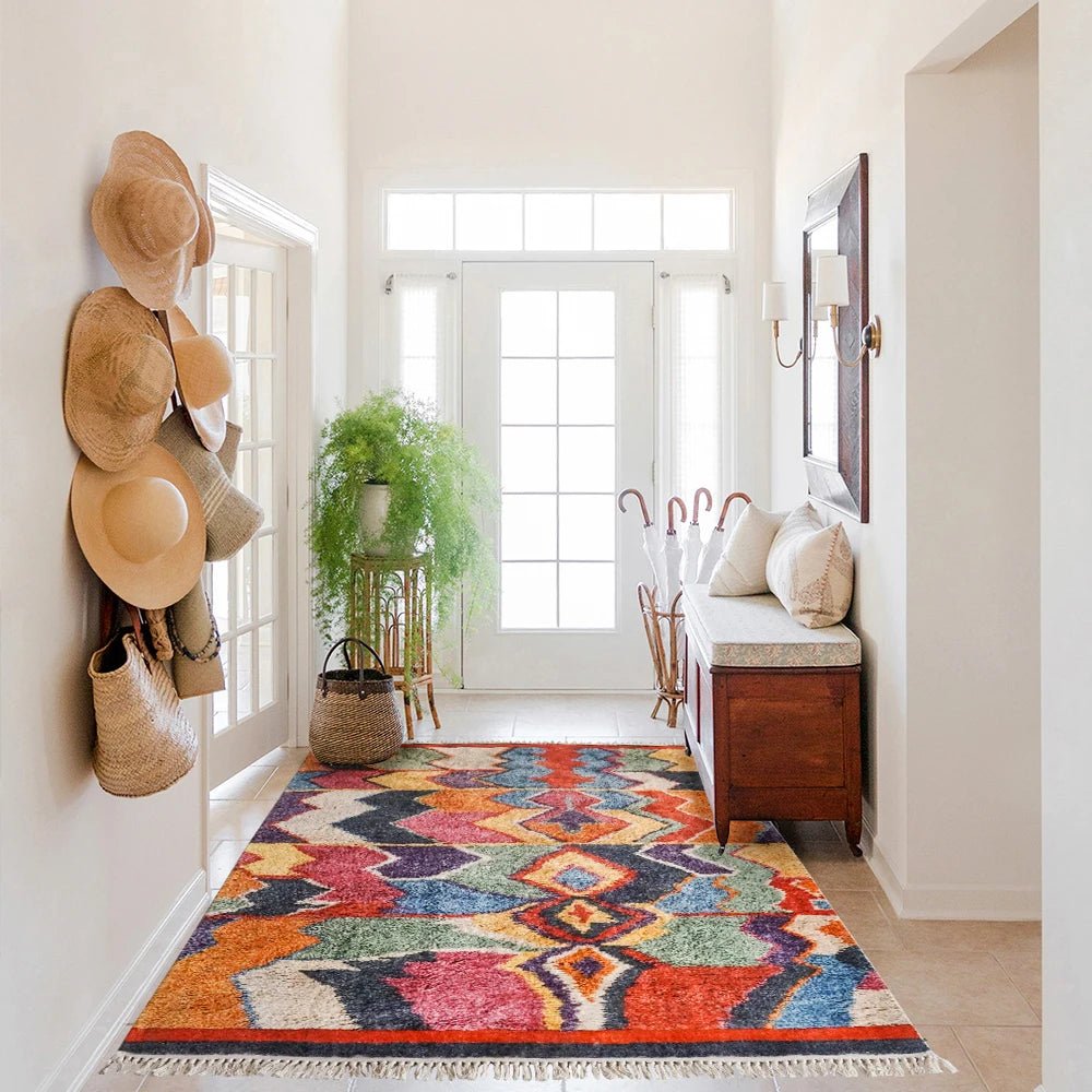 Bohemian Nordic Carpet Bedroom Rug - Moroccan Decor