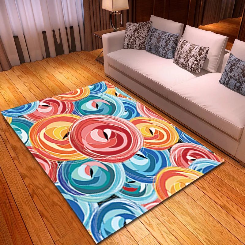 Bohemian Style Flannel Mandala Pattern rug for Living Room