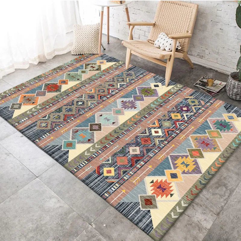 Bohemian style Retro color Geometric Carpets for living room