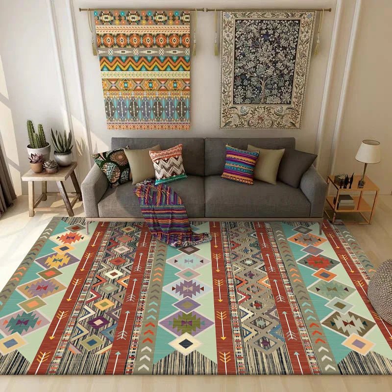 Bohemian style Retro color Geometric Carpets for living room