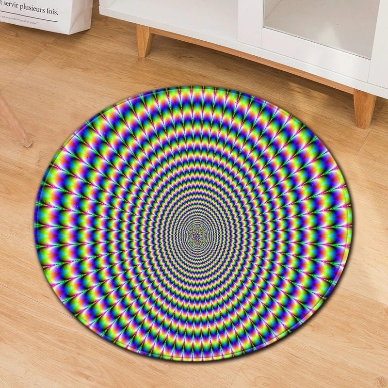 Modern Black Hole Print Pattern Round Rug - Geometric Home Decor