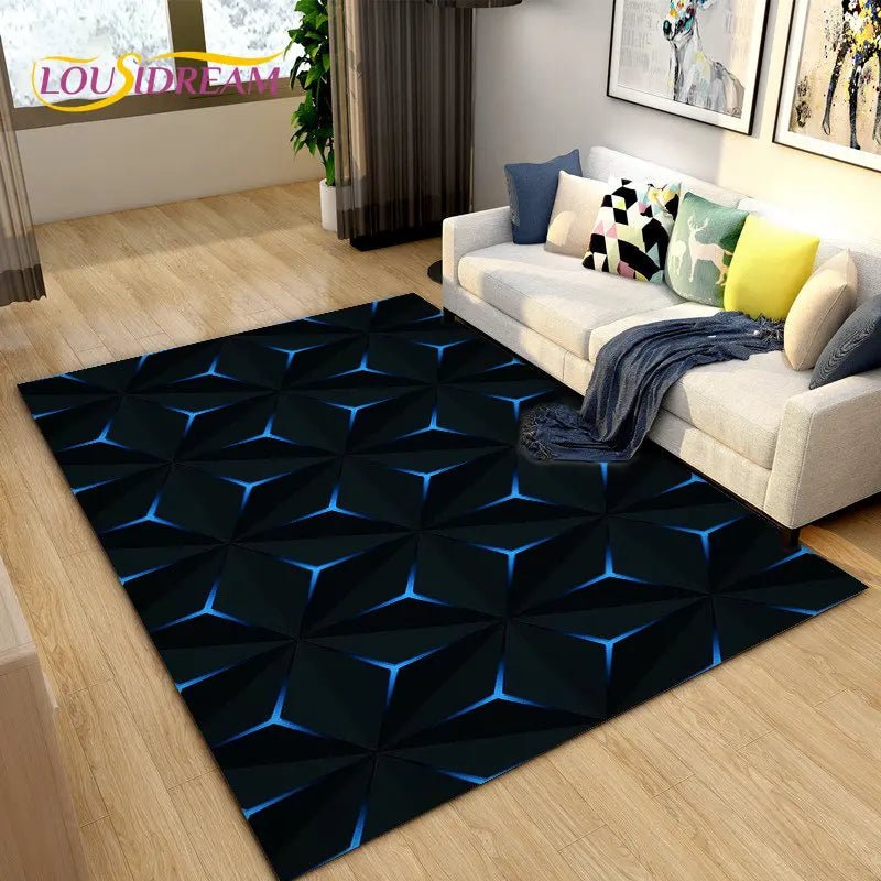 3D Abstract Geometric Visual Illusion Area Rug - Modern Inspired