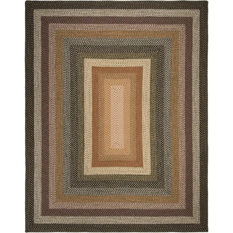 Braided Collection 10' x 14' Multi BRD308A Handmade Country Cottage Reversible Area Rug