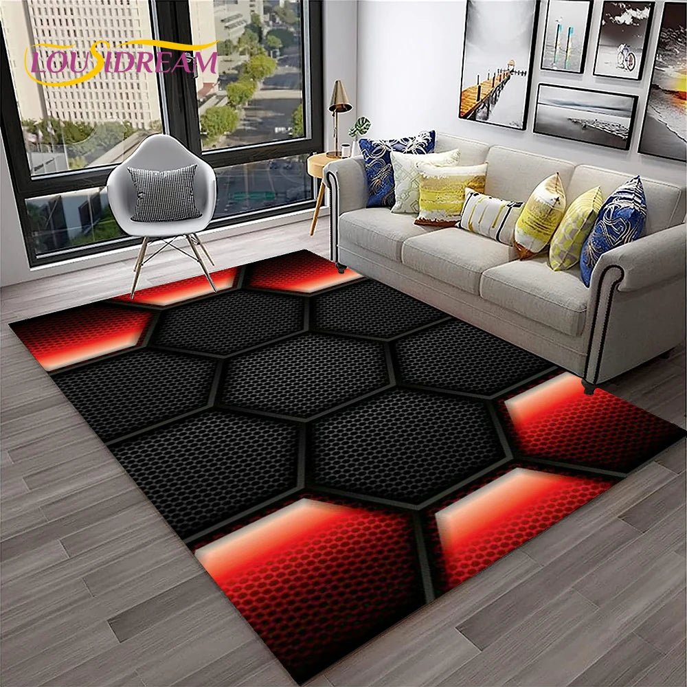 Simple Metal Mesh Geometric Luxury Carpet Rug for Home Living Room