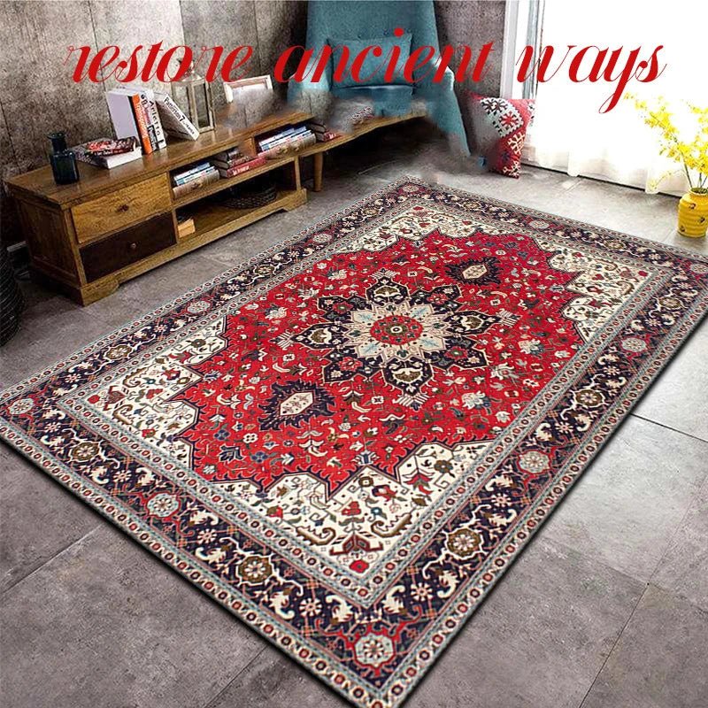 Bohemian Style Crystal Velvet Carpet Non-slip and Anti-dirty Household Living Room Bedroom Floor Mats