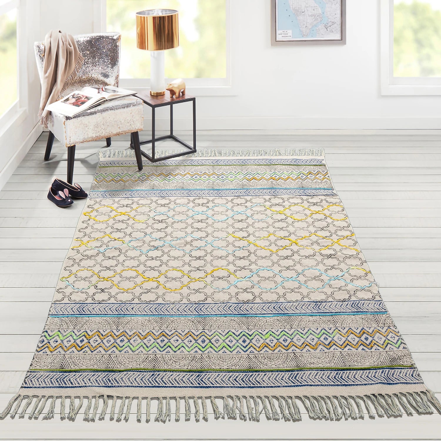 Bohemia Mandala Carpets For Living Room  - Tassel Cotton Bedroom Morocco