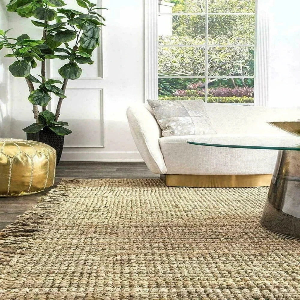 Jute Loop Braided Style - Area Rug Runner 100% Natural