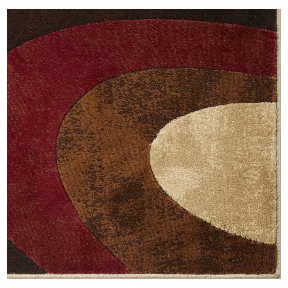 Tribeca Slade Contemporary Abstract Brown/Red Area Rug