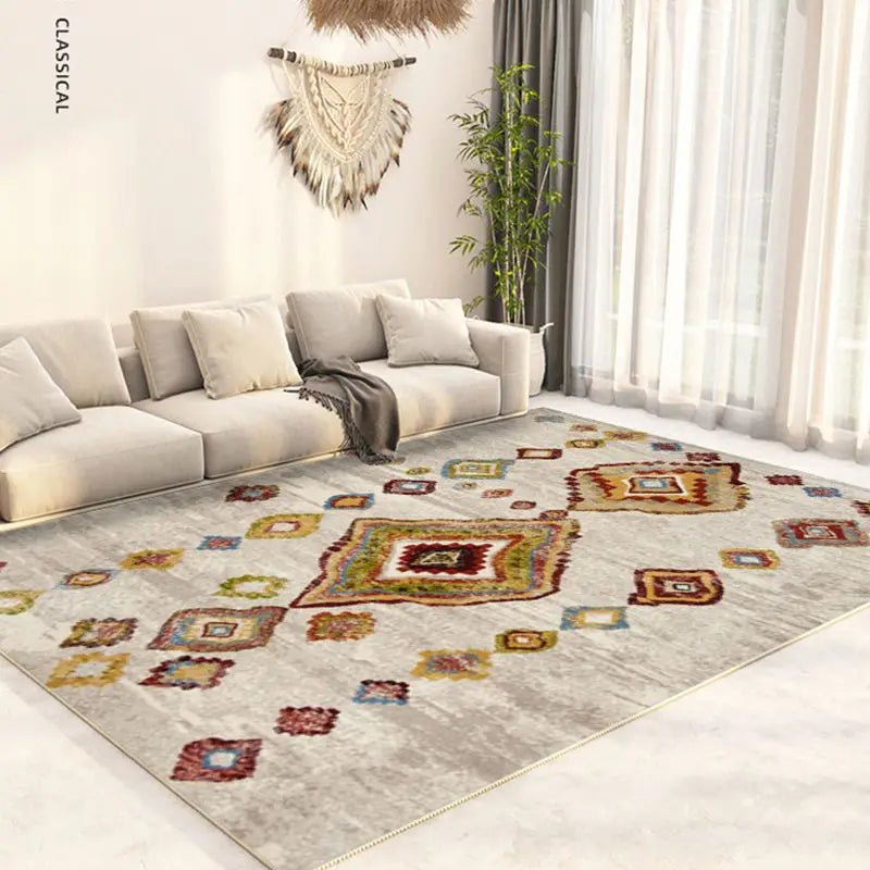 100% Polyester Retro Carpets for Living Room - Persian Moroccan Decoration